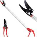 32-Inch Cut and Hold Pruners, Long-Reach Tree Pruner with Rotating Cutter Head, Long Pruning Shears for Garden, Fruit Picking, Branches Trimming