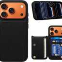 2 x Keallce for iPhone 17 Pro Case Wallet with 3 Card Holder, RFID Blocking Protection, Magnetic Clasps Credit Slots Shockproof Flip Cover for iPhone 17 Pro Men Women,6.3inch Black