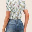 Agnes Urban Womens Tops Dressy Casual V Neck Short Sleeve Shirts Summer Loose T Shirts Trendy Tops Tunic Blouses (White, L)