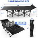 Camping Cot for Adults, Black, 28" Extra Wide