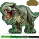 WERNNSAI Dinosaur Piata - Jungle Dinosaur Piata Bundle with Blindfold and Bat for Kids Boys Jungle Dinosaur World Birthday Party Decorations Family Games Dino Theme Party Supplies