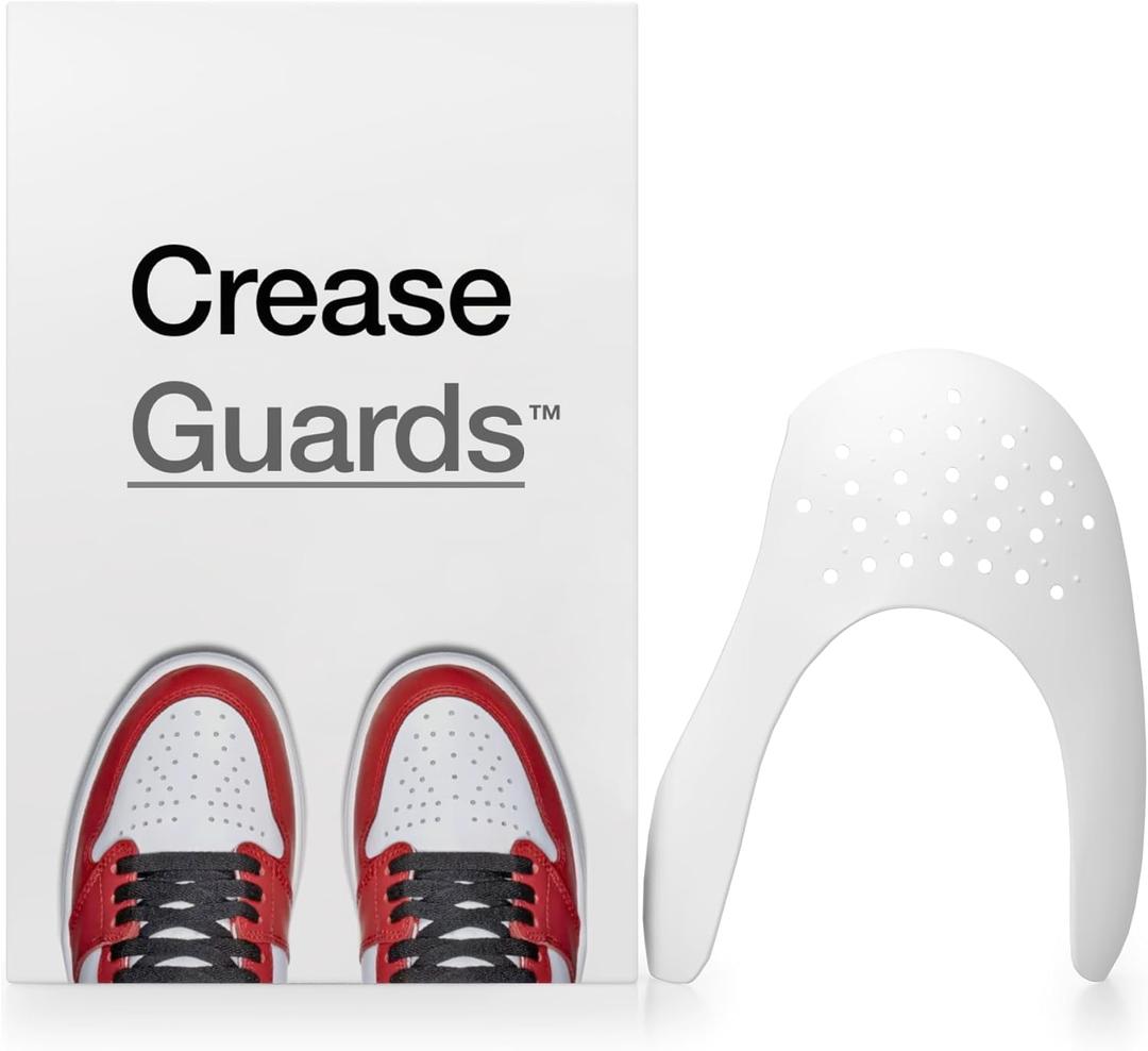 SOL3 Crease Guards | 2 Pairs of Shoe Crease Protectors for Air Force 1, Jordans, Dunks & More Sneakers (Large (Mens 7.5-13), White)