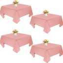 4 Pack Square Table Cloth 52x52 Inch Tablecloth Machine Washable Fabric Polyester Table Cover for Dining, Buffet Parties, Picnic, Events, Weddings DecorDusty Rose