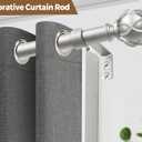 KAMANINA Curtain Rods for Windows 48 to 84 Inch, Antique Silver Heavy Duty Curtain Rod Adjustable, 7/8 Inch Single Decorative Drapery Rod 32 to 86 Inch(2.6-7.1Ft), Netted Texture End