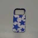 for iPhone 17 Pro Case, Retro Blue Stars Hybrid 2 Layer Hard Shell Silicone Protective Pattern Design Case