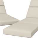 2 Pcs Chaise Lounge Cushions Outdoor, 72 x 21 x 4 Inch Lounge Chair Cushions for Outdoor Furniture - Waterproof Lounge Patio Replacement Cushion, 4In Fade-Resistant ThickPatio Chaise Lounge Cushion (Cream White)