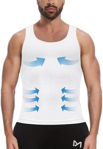 MEETYOO Slimming Undershirt Shapewear Gynecomastia Compression Shirt Men Body Shaper Size Large