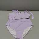 Herseas Women's Tie Shoulder Bikini Sets 2 Piece Striped Swimsuits High Waisted Bathing Suits (Large)