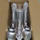 75PCS Silver Plastic Spoons - Silver Spoons Disposable - 8.1 Inch Heavy Duty Plastic Silverware - Heavyweight Elegant Disposable Utensils for Catering, Parties, Dinners, Weddings