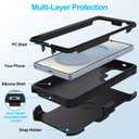 Belt Clip Holster Compatible with Samsung Galaxy S25 Ultra Defender Case with 360 Rotating Stand - Heavy Duty Protection Anti-Drop Shockproof, Black
