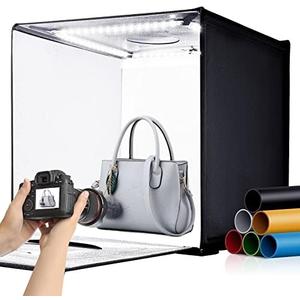 Amazon.com : Fasonic 24"x24" Photo Studio Light Box for Photography, Foldable Bi-Color Dimmable Shooting Tent Kit with 240 LED Lights, 3000-6500K Lighting Booth, 6 Color Backdrops : Electronics