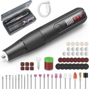 HARDELL Cordless Rotary Tool Kit 8V, 5-Speed Rotary Tool with Digital Display & Auto-Lock Chuck, Quick-Change Power Rotary Tool with Light for Drilling, Engraving, Pet Grooming, DIY Crafts