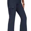 Flare Leggings for Women Yoga Crossover High Waist Pants with Tummy Control Workout Cargo with 5 Pockets Bootcut Leggings