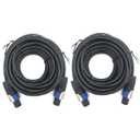 2 Pack 50ft Pro Speak on to Speak on Cable, Pair 12AWG Patch Cords, Professional Speak on Audio Cable Cord with NL4FC Connectors