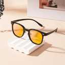 AMBEYE Gaming Glasses for Men Women 99% Blue Light Blocking Anti Fatigue & Glare Orange Lens TR90 Square Frame for Computer Use (Black)