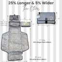 New X-Large Portable Diaper Changing Pad with Strap - Waterproof Foldup Baby Diaper Changing Mat with Zippered Storage - Multifunction Diaper Changing System - Shower Gift