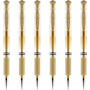 uniball Signo Gel Impact Pens, Bold Point (1.0mm), Gold Ink, 6 Pens