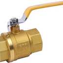 YADIAN 1-1/2" Full Port Brass Ball Valve with Heavy Duty Yellow Vinyl Insulation Handle, Water Shut Off Ball Valve 1-1/2inch, NPT Female x Female Thread, 600 WOG (1-1/2'' NPT, Pack of 1）