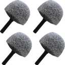 4Pack Grey Twist-On Cobweb Duster Head Brush - Fits Standard 3/4 inch Threaded Poles, Attachment Spider Web Duster Brush for Outdoor & Indoor Cleaning