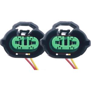HiSport 2PCS H8 H9 H11 880 881 Female Adapter Wire Connector Headlight Fog Light Wiring Harness Retrofit Pigtail Compatible with Toyota GMC Chevy Honda Jeep Ford Dodge Bulb LED Headlamp