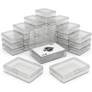 APACALI 30 Pack Playing Card Case, Clear Plastic Deck Box with 1.2mm Extra Thick Wall, Snap-Tight Storage Box Organizer for Trading Cards, Business Cards, Game Cards, 3.7x2.6x0.8 Inch