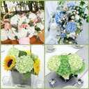 Yastouay 4 Pcs Real Touch Hydrangea Artificial Flowers, 21" White Full Faux Hydrangea Flowers Latex Fake Flowers for Home Decor Party Floral Arrangements Wedding Bouquets Centerpieces Outdoor Decor