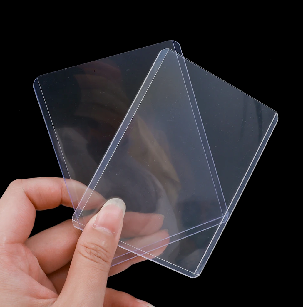 100PCS Clear Card Holder Sleeves 35PT Transparent Card Protector Fit for Baseball Footbal Sports Game Cards PVC Cover Slot