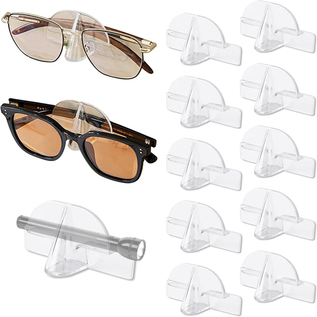 Eyeglasses Organizer Wall Mounted Sunglass Holder for Home Glasses Storage Display Rack, Home Decoration, 10 Pack