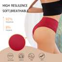 5 Pack Soft Full Briefs Mid Waist Underwear For Women Breathable Tagless Ladies Full Coverage Panties Cheeky Briefs (Large-X-Large, Multicolour)