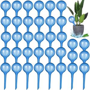 Pinkunn 36 Pcs Plant Watering Globes Plastic Self Watering Bulbs Automatic Plant Watering Devices Self Watering Planter Insert Small Plant Waterer for Garden Indoor and Outdoor Plants Flowers (Blue)