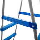 DIMAR GARDEN 3 Step Pool Ladder 43 Inch Heavy Duty Metal Steel Frame Above Ground Swimming Pool Ladder, Blue