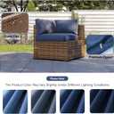 Aoxun 11pcs Patio Cushion Covers Replacement, Waterproof Outdoor Furniture Cushion Covers with Zipper and Non-Slip Bottom, Patio Sofa Couch 3 Sizes for Patio Sectional, Covers Only (Navy)
