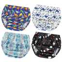 Joyo roy Plastic Underwear for Potty Training 5T Rubber Pants for Babies Cloth Diaper Cover for Swimming Rubber Pants for Toddlers Waterproof Swim Diaper Covers for Toddlers Training Pants Boys 5T (5T (Pack of 4))
