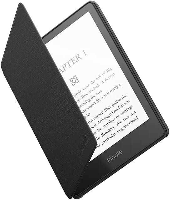 Amazon Kindle Paperwhite Case (11th Generation), Thin and Light, Foldable Protective Cover - Leather (Black)