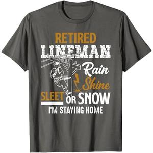 Retired Lineman Man Woman Shirt Funny Retirement Gift T-Shirt, Size 2XL