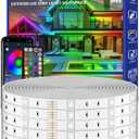 200ft Outdoor LED Strip Lights Waterproof,Music Sync RGB IP68 Outside Led Light Strips Waterproof with App and Remote,Exterior Led Rope Lights Waterproofs Decoration for Deck,Balcony,Garden,Pool