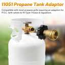 Universal Propane Tank Adapter Converts POL to QCC1 / Type 1 with Wrench, Male Propane Tank Adapter - Propane Hose Adapter Old to New Connection Type - POL to QCC Propane Connector
