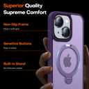 2024 New Upgrade 360 Spin Titanium Magnetic Stand for iPhone 13 Case [16FT Military Grade Shockproof] [Fit for MagSafe] Matte Translucent Slim Kickstand iPhone 13 Phone Cover 6.1'', Purple