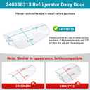240338313, 240338303 Refrigerator Dairy Door Compatible with frigidaire, kenmore, electrolux, crosley Fridge. Replace Dairy Bin Cover 240338305 240338316 1196369 240338310 240338311 240338322 etc.