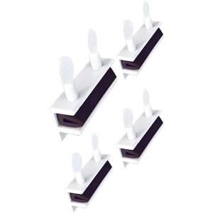 QCAA Sliding Window Security Lock with Vinyl Lining, Child Proof Lock, Aluminum, White, 4 Pack, Made in Taiwan