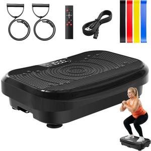 Vibration Plate Exercise Machine for Lymphatic Drainage Massager, 450LBS Capacity Full Body Shaker Workout Equipment, 199 Levels Vibration Fitness Machine with Resistance Bands for Home Gym Women Men