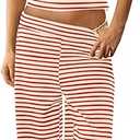 Panadila Womens Striped Two Piece Sets Summer Lounge Outfits Sailor Tube Top and Pants Matching Set Beach Vacation Travel Y2k, large, Color: Red Combo