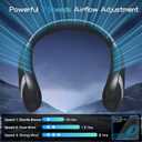 2 x OLV Neck Fan 5000mAh Rechargeable Battery Portable Fan 360 Bladeless Cooling 3 Speeds Powerful Airflow Personal Foldable Neck Fan Gifts for Men Women Home Office,Travel,Sports,Golf,Camping Black