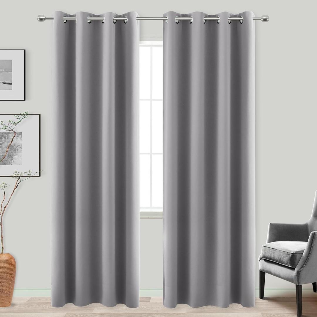 KOUFALL Blackout Curtains for Living Room 2 Panels Set Black Out Curtain 84 Inches Long Window Autumn Decor Room Darkening Curtains for Bedroom Dining Room Drapes 84 Inch Length