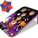 Hiboom Large Halloween Bean Bag Toss Game (Includes 6 Bags, Purple Orange) Halloween Party Favor for Adults, Beach Yard Outdoor Activities, Family Party Supplies, Home Backyard Game(Ghost)