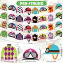 HunnmingRe 4 Pieces Derby Party Decorations Derby Day Party Banners Jockey Silk Banner Horse Racing Garland Streamers Decorations for Run for The Horse Themed Birthday Supplies