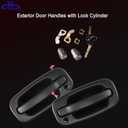 Front Exterior Door Handle with Locks Compatible with 1999-2006 Chevy Silverado 1500 2500 3500 Classic Suburban Tahoe Avalanche GMC Sierra Yukon XL Escalade ESV EXT,Replace 15034985, 15034986