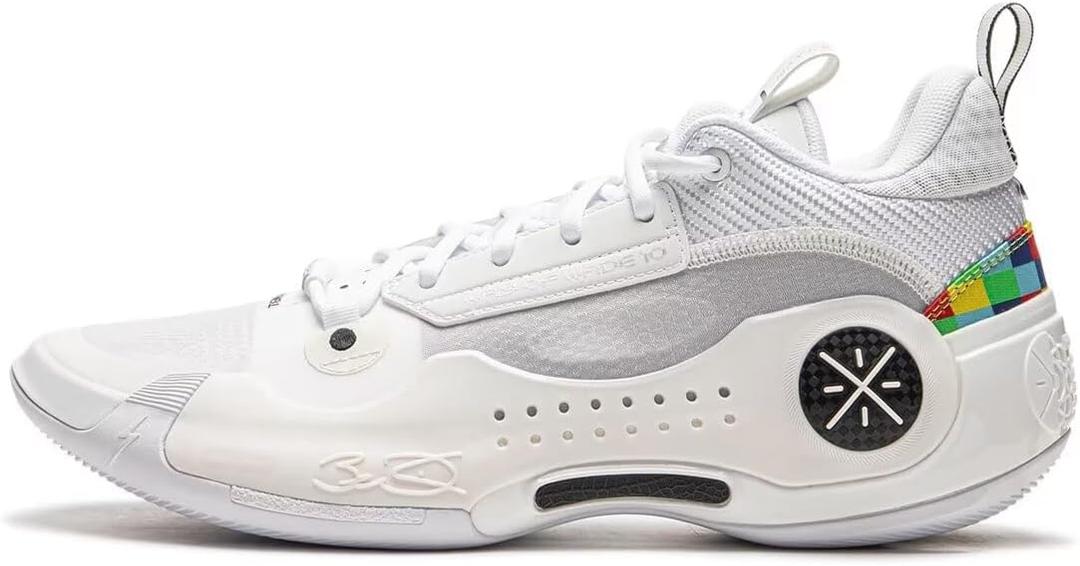 LI-NING Way of Wade 10 & 11 & 12 Men's Basketball Shoes Anti-Slip Professional Shock Absorption Sports Sneakers ABAS083 ABAU049 ABAS075 ABAV085 (White Grey)