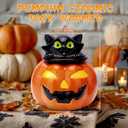 ARVIDSSON Pumpkin Wax Melt Warmer, Electric Halloween Wax Warmer for Scented Wax, Ceramic Spooky Candle Warmers Wax Burner for Wax Melts, Home Fragrance Warmer, Gift for Women (Yellow)
