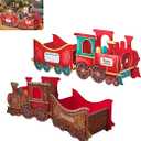 Christmas Train Set, Festive Christmas Tree Train-Deliver Holiday Cheer in Style.Whimsical Santa Gift Box Holder for Candy & Ornaments, Perfect Holiday Decor for Family Celebration